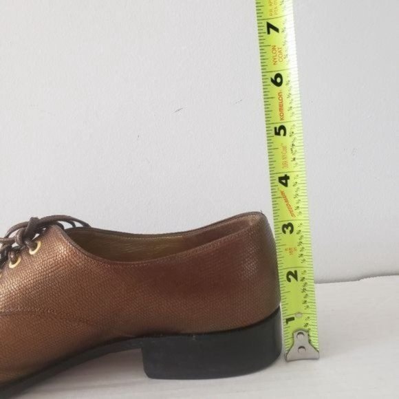 ESCADA Bronze Leather Lace up shoes size 6.5 - Picture 11 of 14